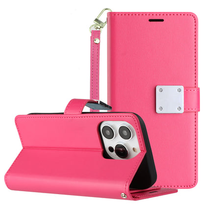 For Apple iPhone 12 /12 Pro Wallet Cases PU Leather with Credit Card /ID /Cash Holder Slot Dual Flip Book Pouch, Stand and Strap Case Cover