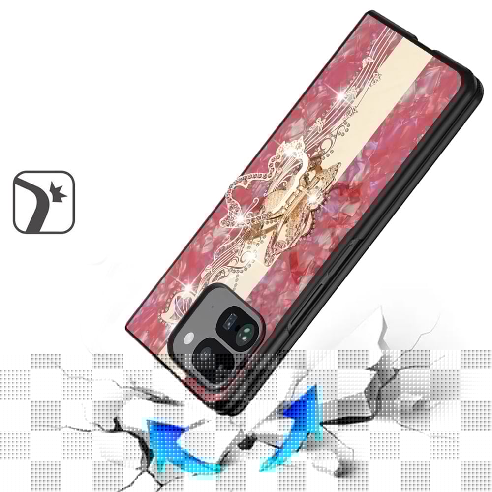 For Pixel 10 Pro Fold Diamonds 3D Fashion Bling Sparkly Glitter Ornaments Engraving Hybrid with Ring Stand Case Cover