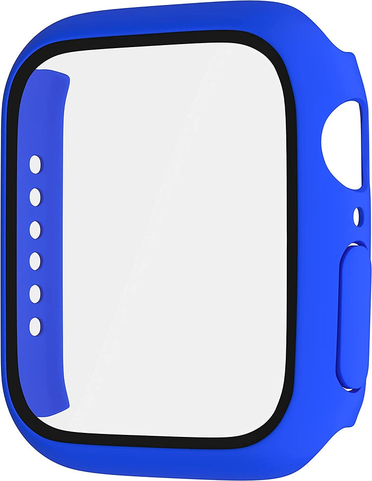 For Apple Watch Size 46mm Slim Hard PC Bumper, Clear Touch Full Coverage with Built in Tempered Glass Screen Protector Case Cover