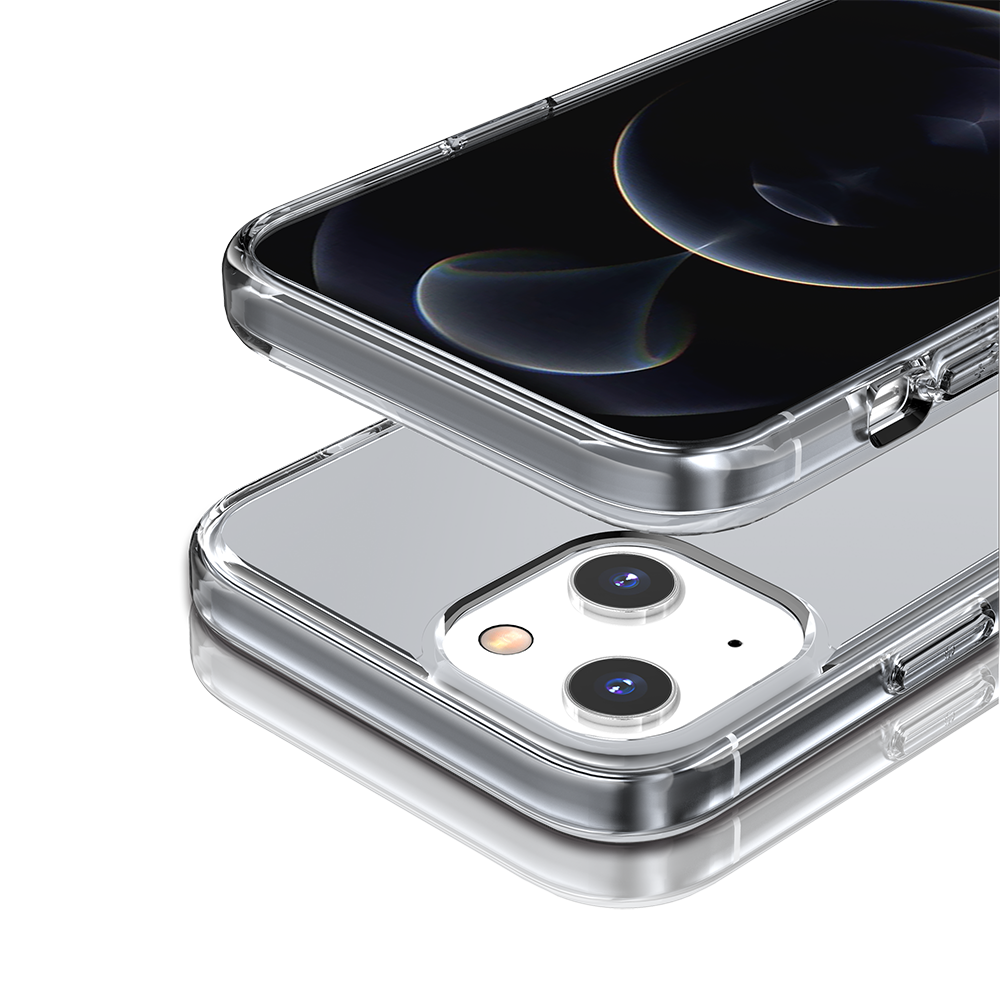 Phone Case for Apple iPhone 14/13 Shockproof Thick 3mm Clear Heavy Duty Drop Resistant TPU Reinforced Corner Protective Transparent Durable Cover Smoke