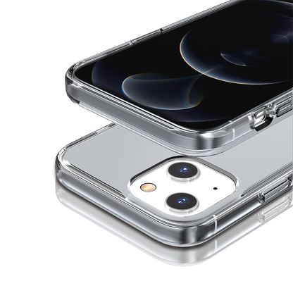 Phone Case for Apple iPhone 14/13 Shockproof Thick 3mm Clear Heavy Duty Drop Resistant TPU Reinforced Corner Protective Transparent Durable Cover Smoke