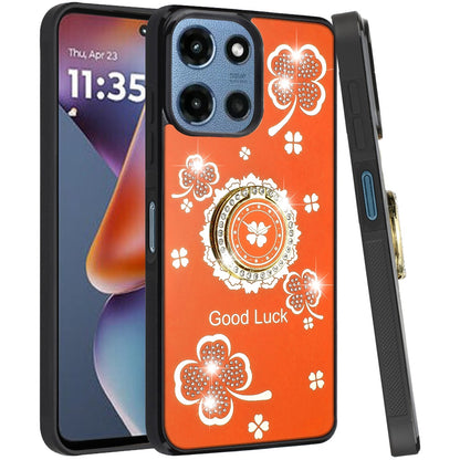 For Motorola Moto G 5G 2026/2025 Diamonds 3D Fashion Bling Sparkly Glitter Ornaments Engraving Hybrid with Ring Stand Case Cover
