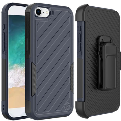 For Apple iPhone SE 4 Rugged 2in1 Armor Combo Belt Clip Holster, Non-Slip Tough Hybrid lined Shockproof Case Case Cover