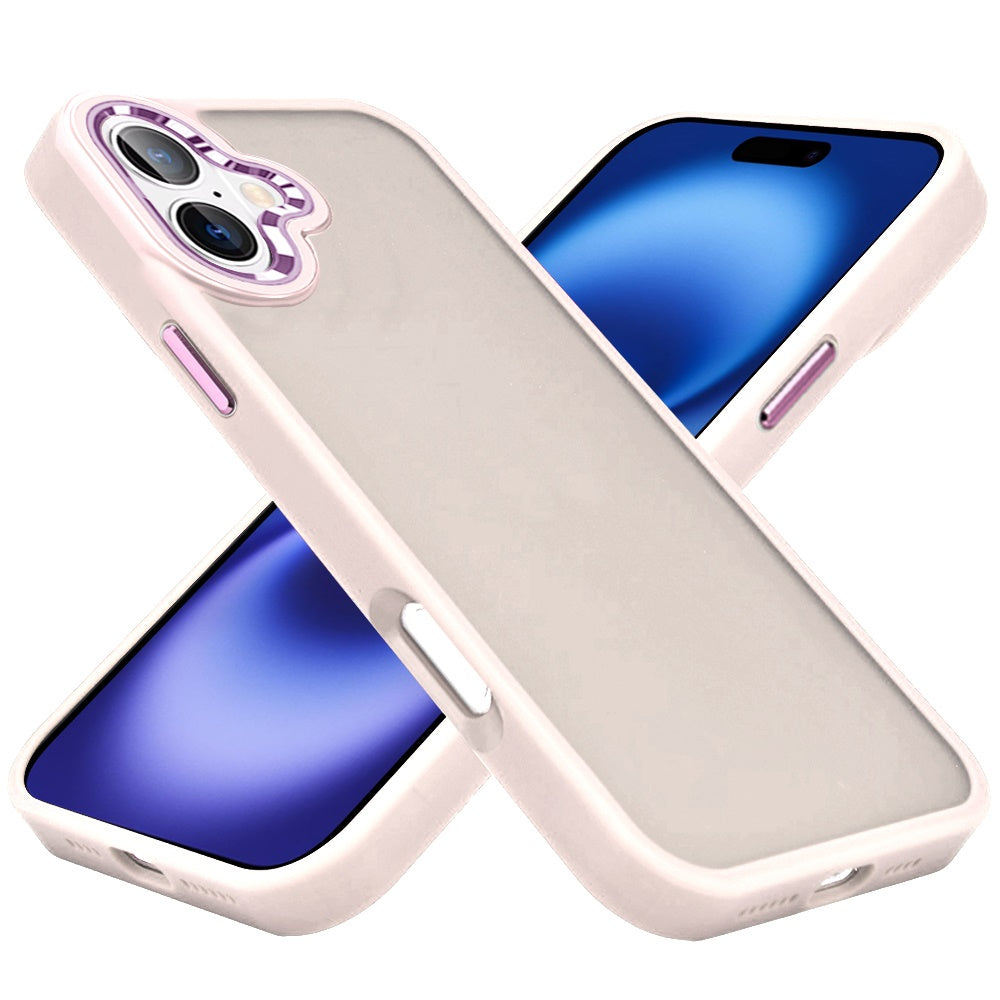 For Apple iPhone 17 (6.3") Slim Fit Thin Hybrid,Frosted Matte Polished Acrylic Hard PC with TPU Rubber Frame Case Cover