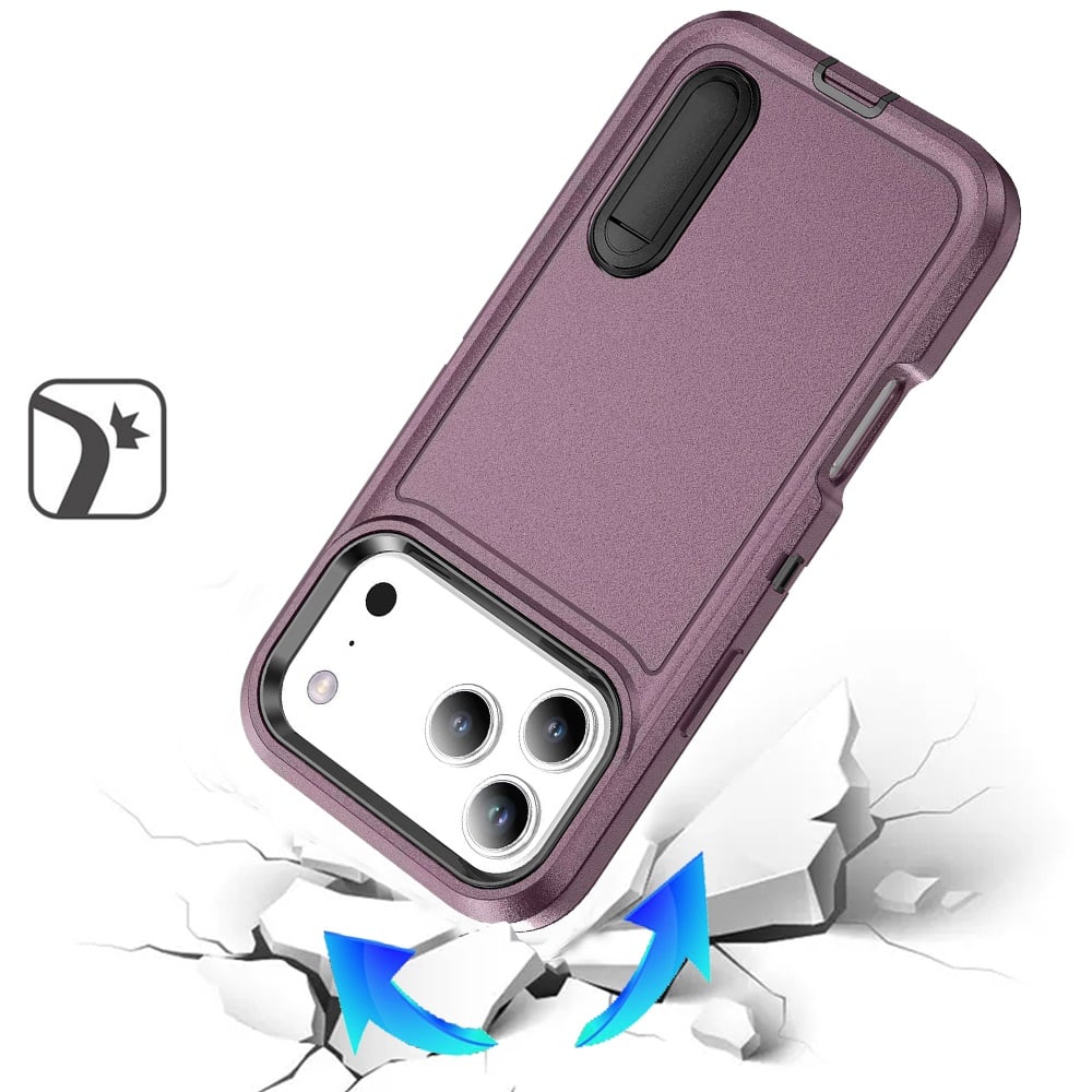 Phone Case for Apple iPhone 18 Pro 3in1 Tough Rugged Kickstand Shockproof Armor Grip Heavy Duty Drop Resistant Protective Hybrid Cover