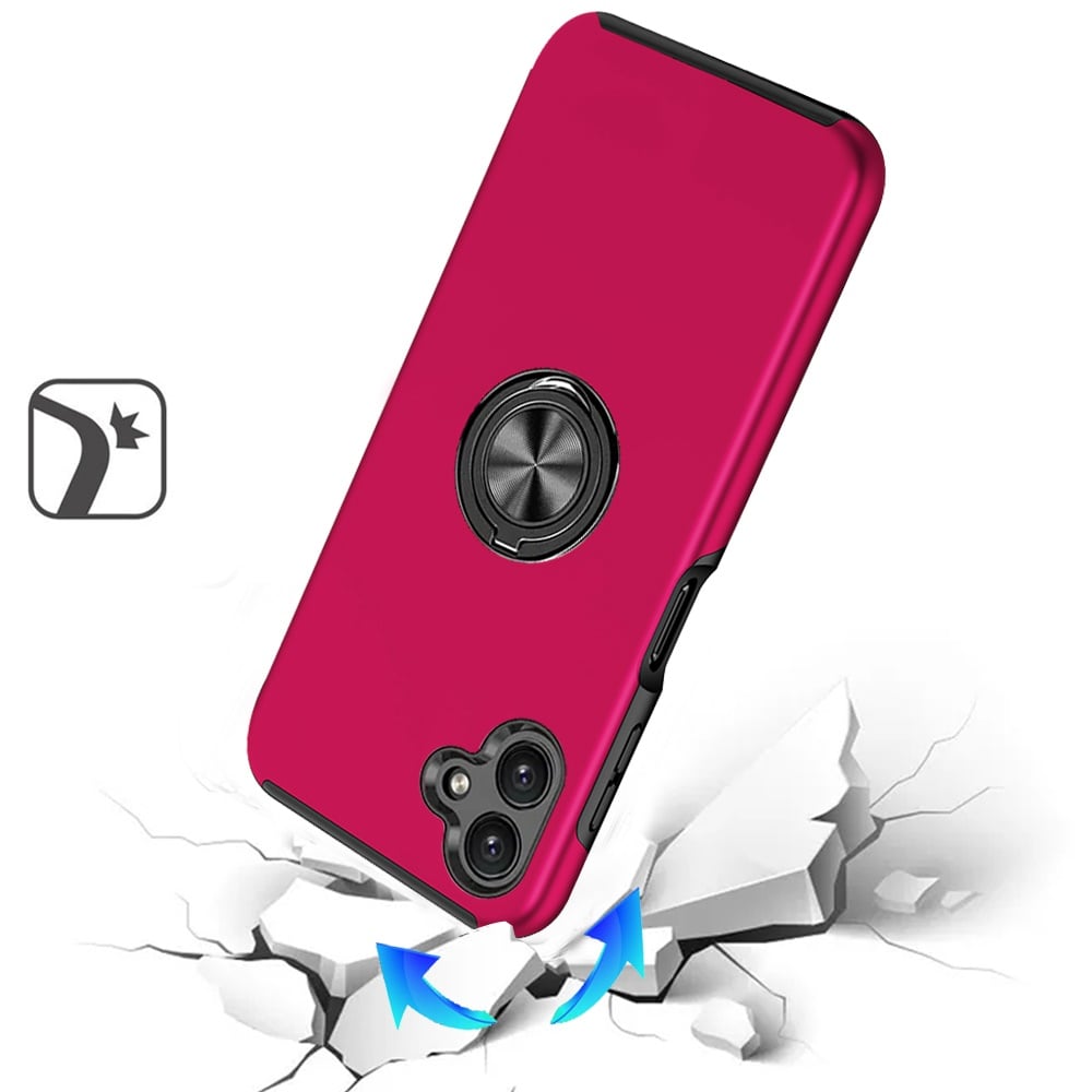 Phone Case for Samsung Galaxy A08 4G, A07 5G, A07 4G Invisible Ring Stand Shockproof Anti Slip Durable Grip Protective Hybrid Slim Fit Magnetic Car Mount Holder Cover