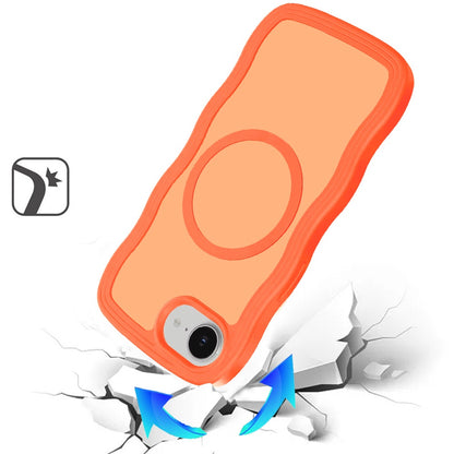 For Apple iPhone 17E /16E Grip Hand Magnetic Hybrid Case Shockproof Protection Matte Skin Rubber TPU + PC Case Cover Cosmic Orange