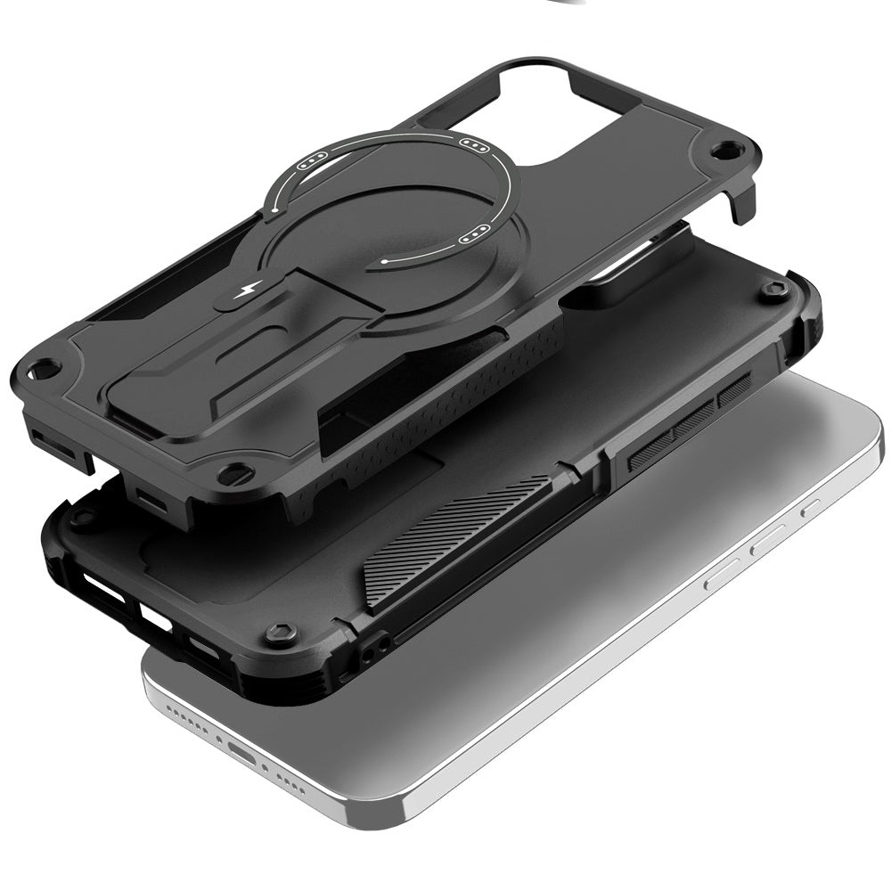 Phone Case for Apple iPhone 16 Plus Magnetic Kickstand Rugged Shockproof Armor Grip Anti Slip Heavy Duty Protective Matte Stand Hybrid Cover