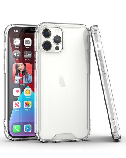 For Apple iPhone SE 3 (2022) SE/8/7 Clear Colored Shockproof Transparent Hard PC + Rubber TPU Hybrid Bumper Shell Slim Protective Case Cover Clear+Clear