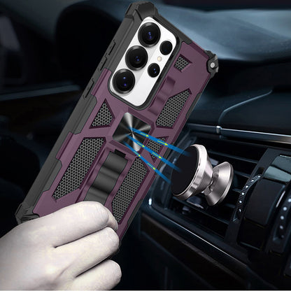 Phone Case for Samsung Galaxy S26 Ultra Built in Magnetic Hiden Kickstand Shockproof Rugged Armor Grip Hybrid Heavy Duty Anti Slip Protective Style Cover Purple