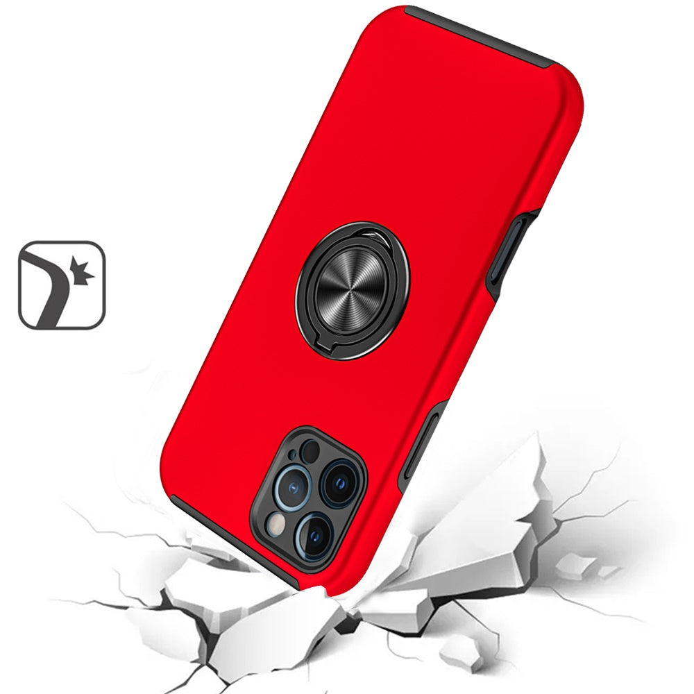 For Apple iPhone 16e Hybrid 360 Degree Rotatable Metal Invisible Ring Stand Holder Slim Fit Magnetic Car Mount Shockproof Case Cover
