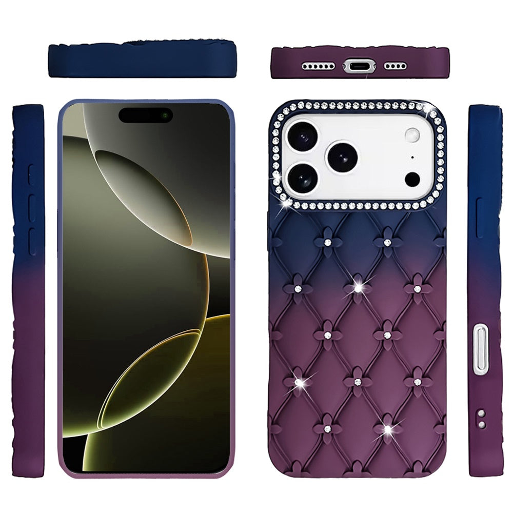 Phone Case for Samsung Galaxy A17 5G Floral Glitter Shimmer Bling Hybrid Shockproof Anti Slip Thick TPU Protective Stylish Design Cover