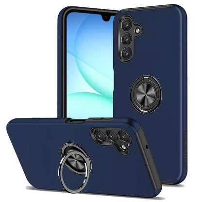 For Samsung Galaxy S25 FE /S25 Fan Edition Hybrid 360 Degree Rotatable Metal Invisible Ring Stand Holder Slim Fit Magnetic Car Mount Shockproof Case Cover Black