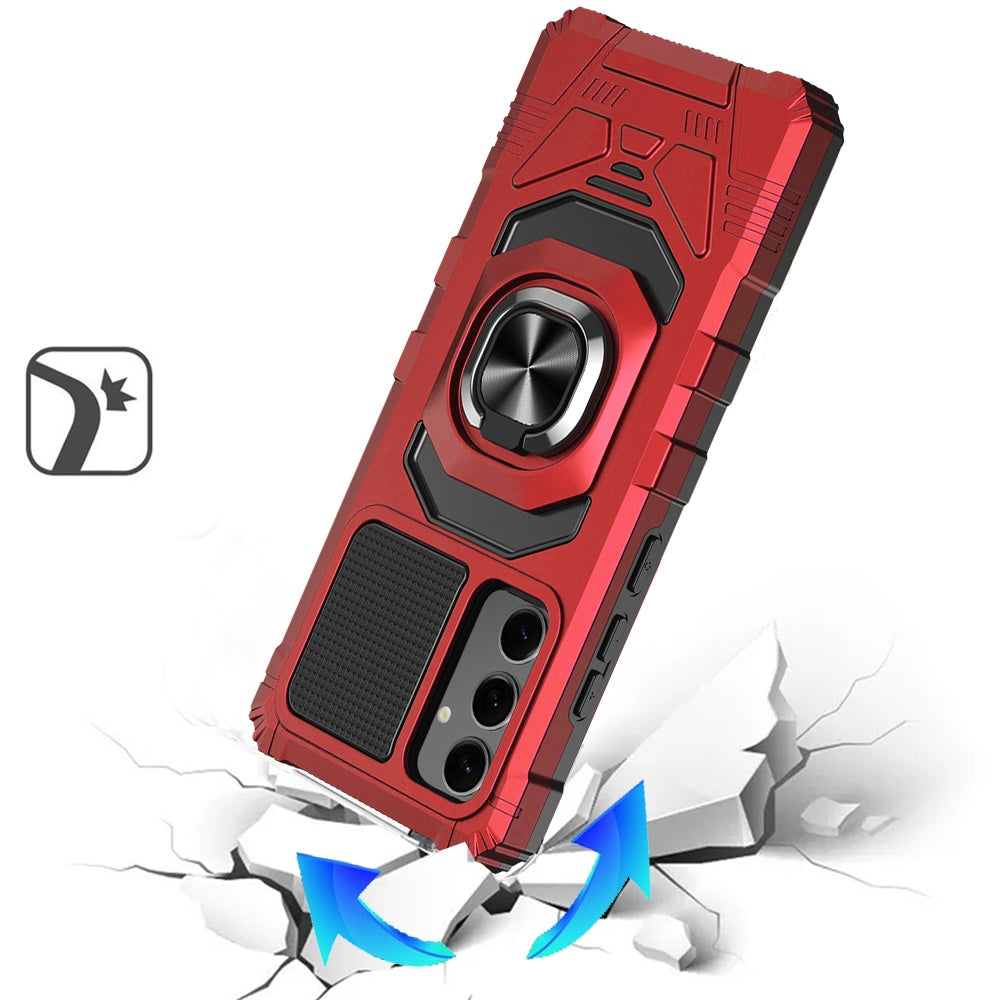 For Samsung Galaxy S26 Hybrid Dual Layer with 360° Rotate Magnetic Ring Stand Holder Kickstand TPU Rugged PC Shockproof Case Cover