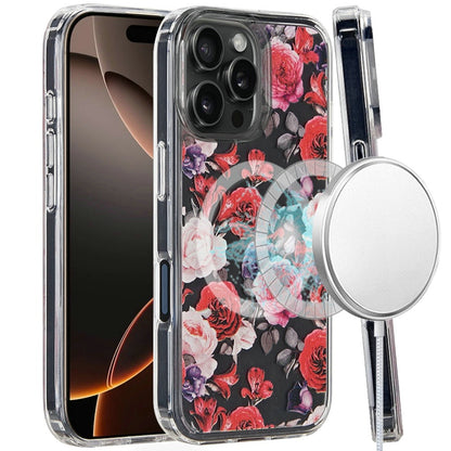 For Apple iPhone 16 Pro (6.3") Magsafe Case Cute Pattern Design Durable Shockproof SlimTPU Hard Back [Compatible with Magsafe] Case Cover