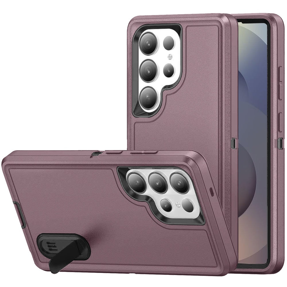 For Samsung Galaxy S26 Ultra Hybrid 3 Layers Hard 3in1 Shockproof with Kickstand Heavy Duty Hard TPU Rubber Anti-Drop Case Cover