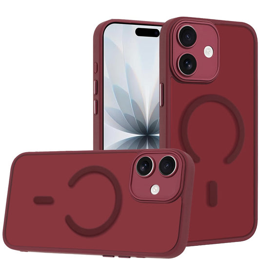 Phone Case for Apple iPhone 17 (6.3") Matte Frosted Magnetic Hybrid Hard PC Soft TPU Camera Protection Slim Shock Absorbing Anti Fingerprint Cover