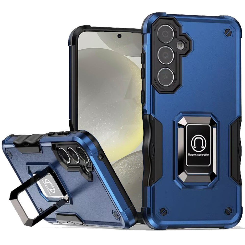 For Samsung Galaxy S25+ /S25 Plus /S24+ Plus Hybrid Stand Magnetic Ring Holder Kickstand Heavy Duty Rugged Drop Silicone & Hard PC Shockproof Case Cover