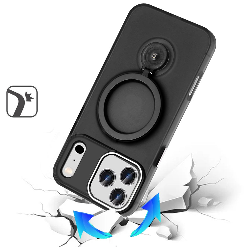 Phone Case for Apple iPhone 18 Pro Max Magnetic Hoop 360 Ring Stand Hybrid Shockproof Hard PC TPU Rubber Bumper with MagSafe Compatible Cover