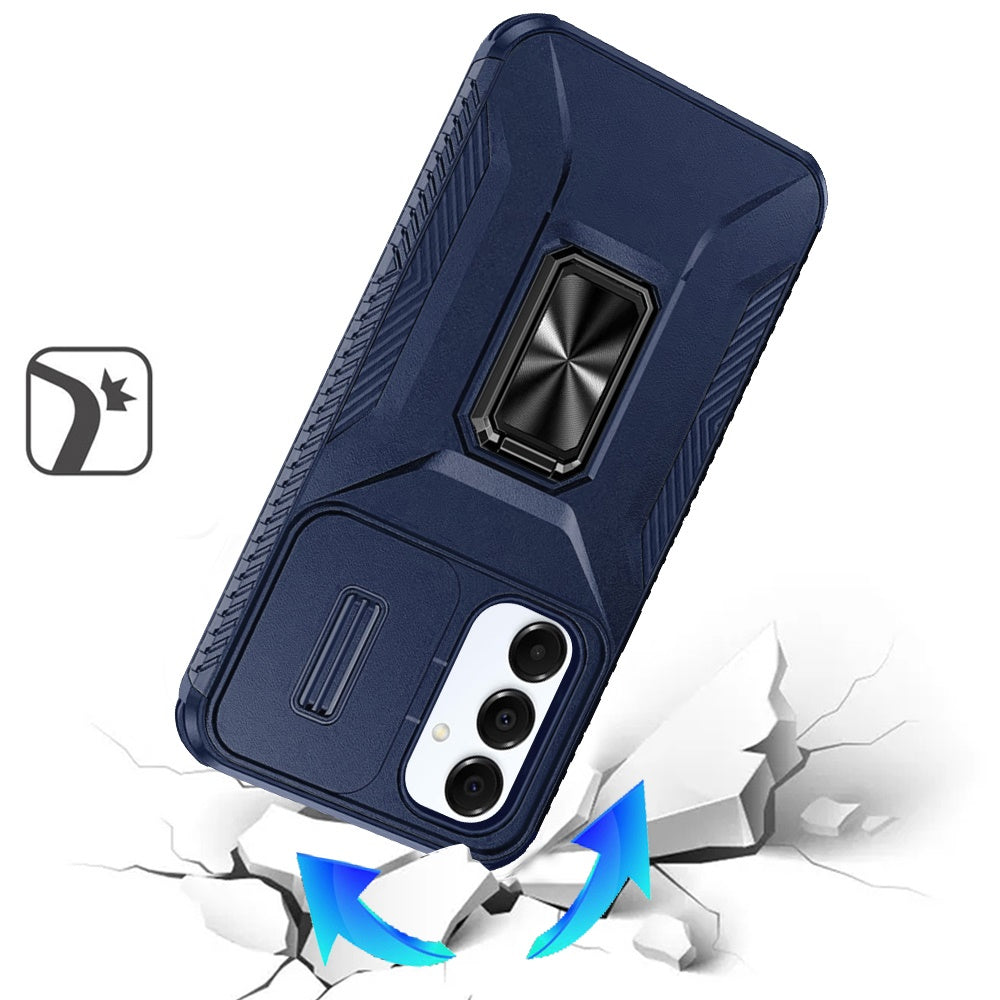 For Samsung Galaxy A26 Case, Camera Cover with Magnetic Rotation Ring Stand, Military Grade Hybrid Hard TPU Shockproof Case Cover