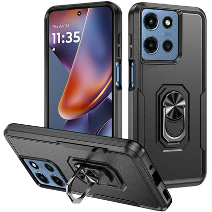 For Motorola Moto G Stylus 5G 2026 /2025 Hybrid Rugged Tough 2in1 Drop-Proof Protection Military Grade Armor with Metal Ring Stand Case Cover Pink