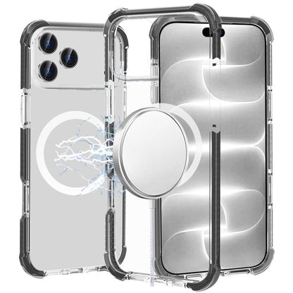 Phone Case for Apple iPhone 18 Pro/ 17 Pro Acrylic Magnetic Circle Transparent Shockproof Frame Hybrid 2.5mm Tough Clear Drop Protection Slim Durable Cover
