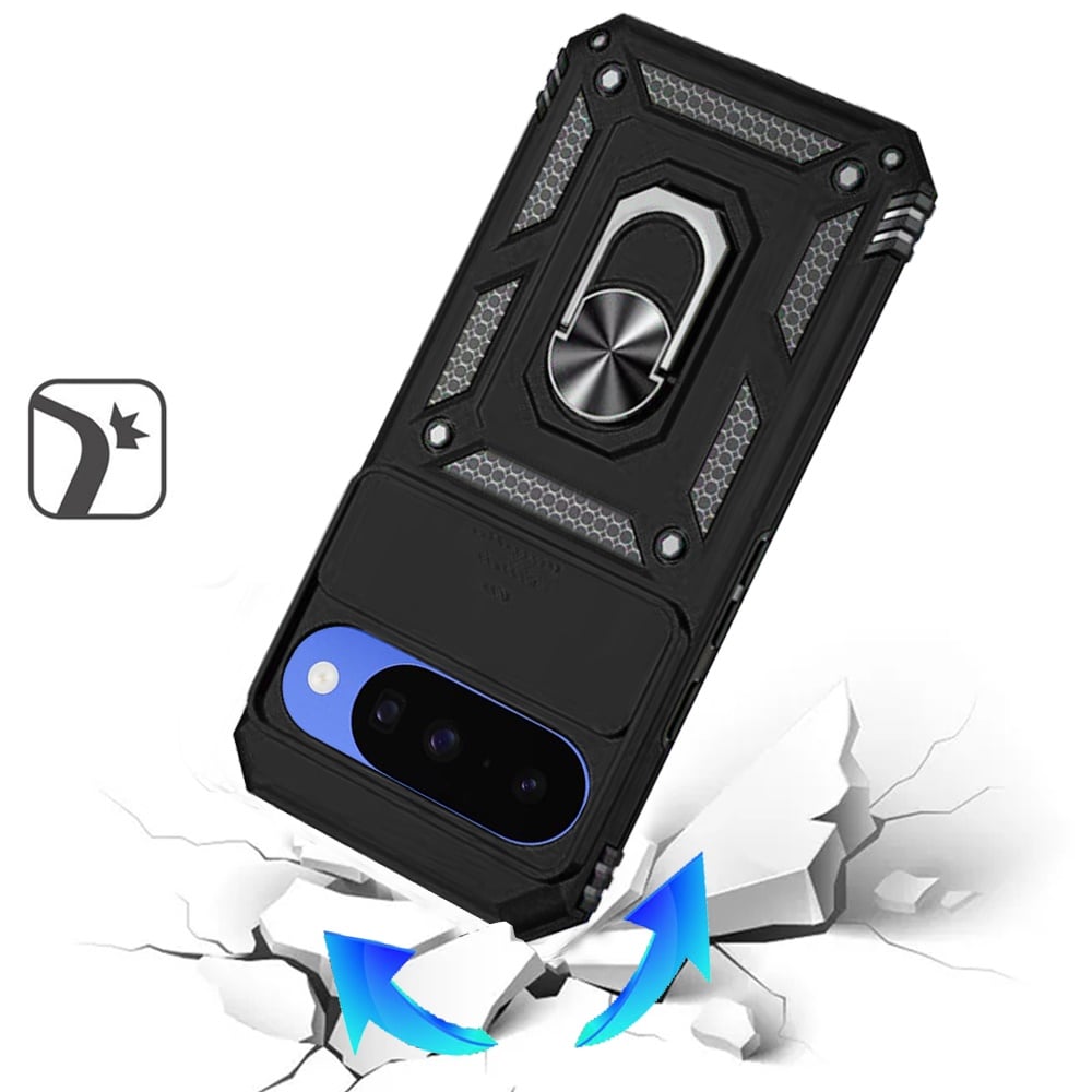 Phone Case for Google Pixel 11 / 11 Pro Shockproof Magnetic Ring Stand Camera Guard Rugged Grip Anti Slip Heavy Duty Hybrid Armor Durable Matte Cover