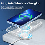 For Apple iPhone 15 (6.1") Magnetic Clear Compatible with Magsafe Wireless Charger PC + TPU Hybrid Slim Transparent Clear Phone Case Cover