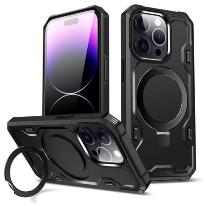 For Apple iPhone 17 Pro Tough Shockproof Hybrid Magnetic Large Rotating Ring Stand Compatible with MagSafe Case Cover