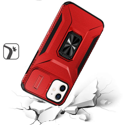 For Apple iPhone 16 Pro (6.3") Camera Cover Phone Case with Magnetic Rotation Ring Stand [Military Grade] Hybrid Hard Shockproof Case Cover