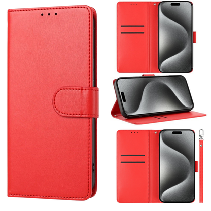 Phone Case for Samsung Galaxy S26 FE /Fan Edition Leather Wallet Folio Credit Card Holder with Magnetic Closure Wrist Strap Classic Flip Design Storage Slots Cover
