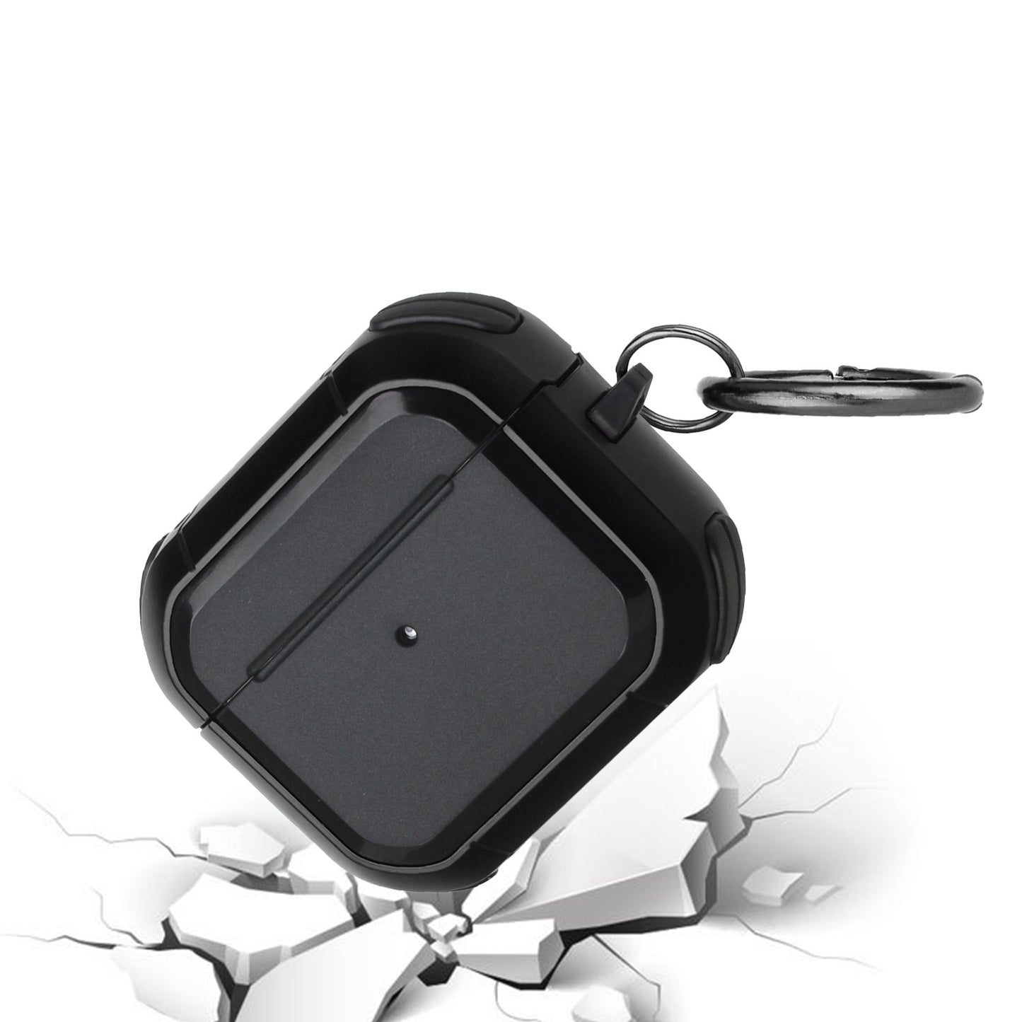 For Airpods Pro 3 (2025) Heavy Duty Hybrid 2 in 1 Shockproof Full Protective Hard PC+Soft Rubber Silicone Skin with Keychain Case Cover