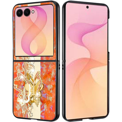 Phone Case for Samsung Galaxy Z Flip 8 Diamond 3D Fashion Floral Glitter Engraved Luxury Bling Hybrid Shockproof Chrome Edge Protective Grip Cover