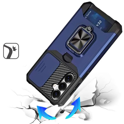 Phone Case for Samsung Galaxy S26 FE /S26 Fan Edition Card Holder Magnetic Ring Stand Shockproof Anti Slip Wallet Grip Protective Hybrid Design Cover