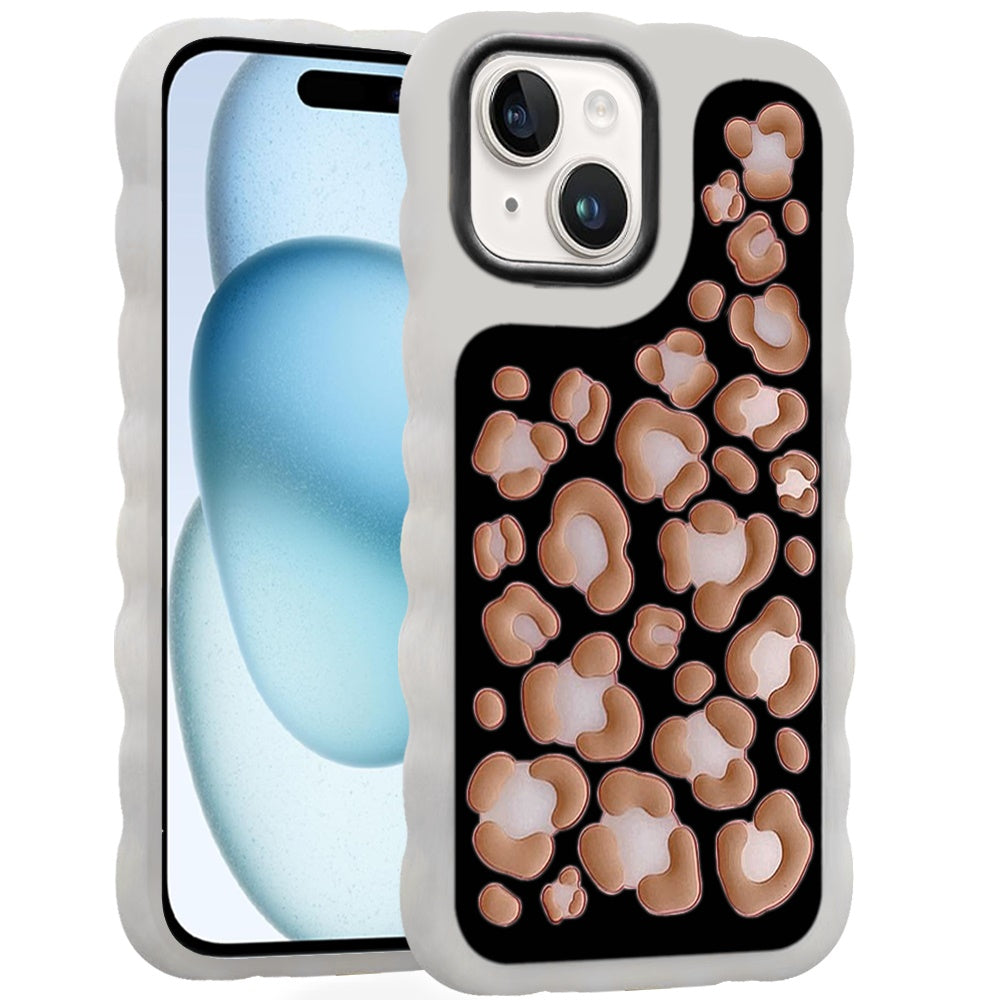 Phone Case for iPhone 15 Plus Fashionable Silicone Textured Decorative Design Pattern Protective Rubber TPU Hybrid Protection Cover