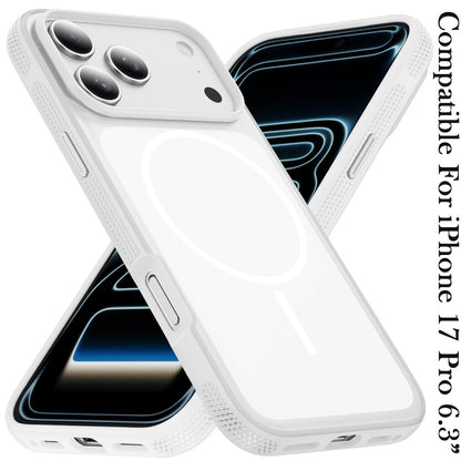 For Apple iPhone 17 Pro (6.3") Super Magnetic Premium Edged Core Matte Thick Hybrid Drop Protection Shockproof Design Case Cover Cosmic Orange