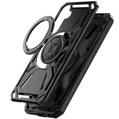 For Samsung Galaxy S22+ Plus Hybrid Magnetic Ring and 360° Rotational Kickstand with MagSafe Compatible, Military Grade Drop Protection Case Cover Black