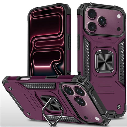 Phone Case for Apple iPhone 18 Pro Magnetic Car Mount Hybrid Ring Stand Shockproof Rugged Grip Armor Heavy Duty Protective TPU Durable Cover Purple