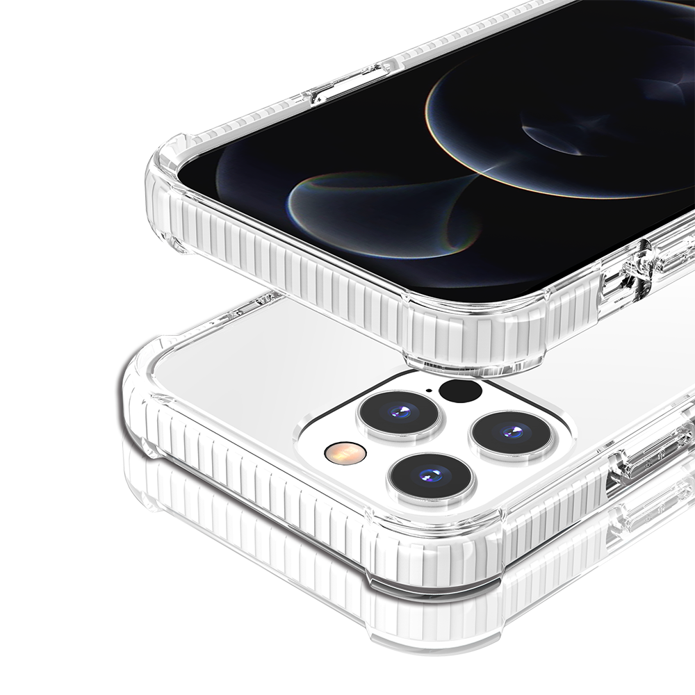 For Apple iPhone 11 Hybrid Transparent Acrylic Rubber Gummy Hard PC Silicone TPU Color Bumper Frame Shockproof Case Cover White