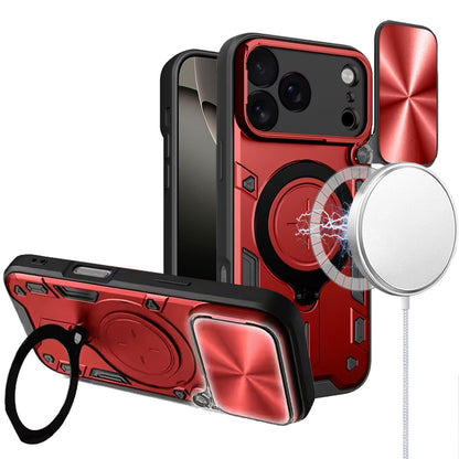 For Apple iPhone 17 Pro (6.3") Hybrid Magnetic 360° Ring Kickstand, MagSafe Compatible, Durable Full Camera Lens Protection Case Cover Blue