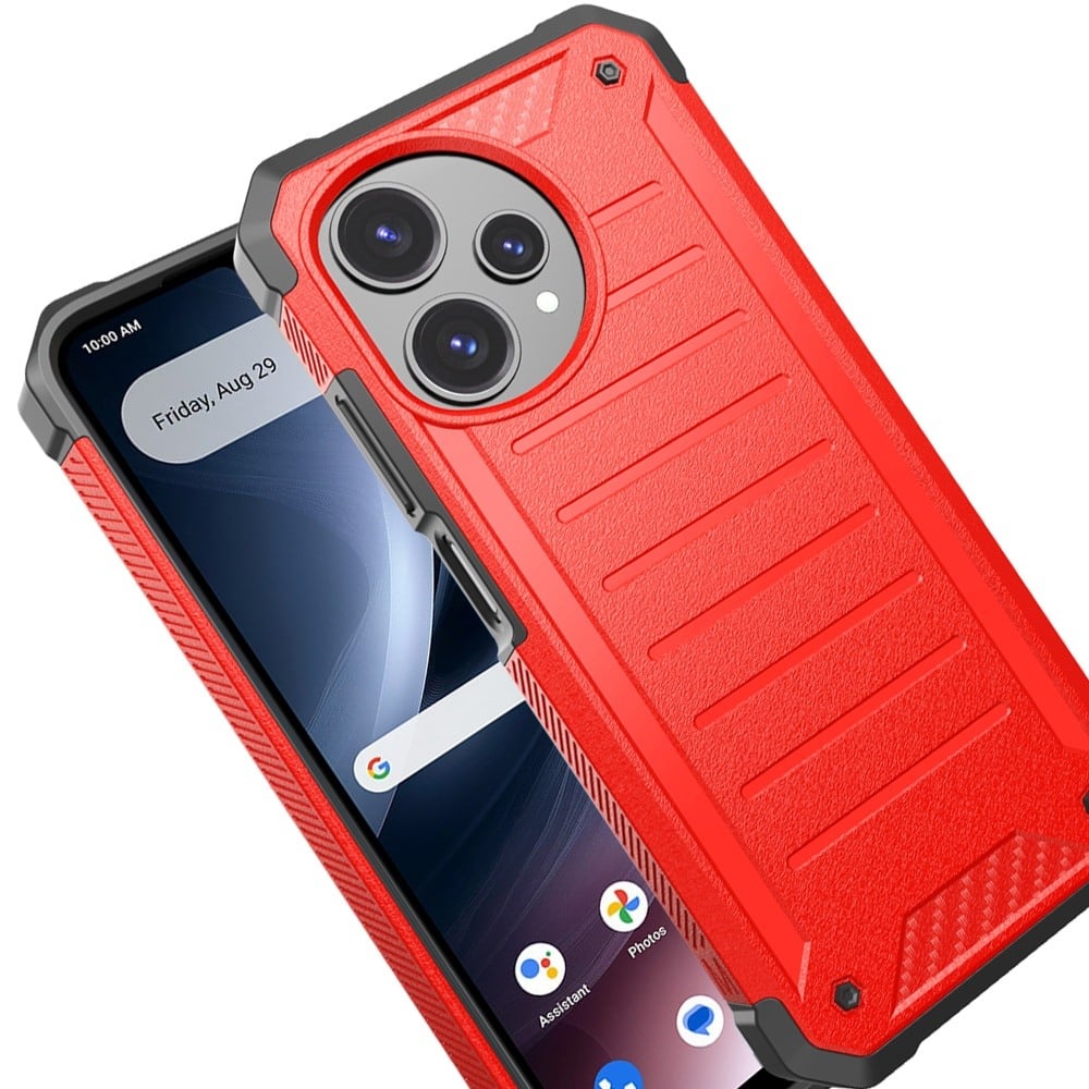 Phone Case for Cricket Icon Plus 2026 Tough Rugged Shockproof Grip two layer Armor Hybrid Heavy Duty Anti Slip Protective Durable Lined Design Cover Red