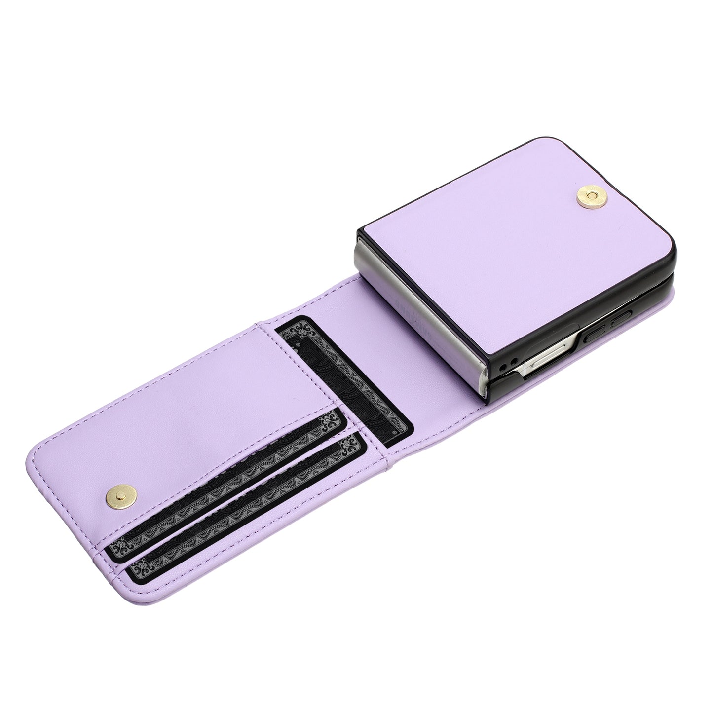 For Samsung Galaxy Z Flip 7 FE / Z Flip 6 Wallet Case PU Leather Back Storage with Card ID Slot, Pocket Holder, Hybrid Protective Case Cover Rose Gold