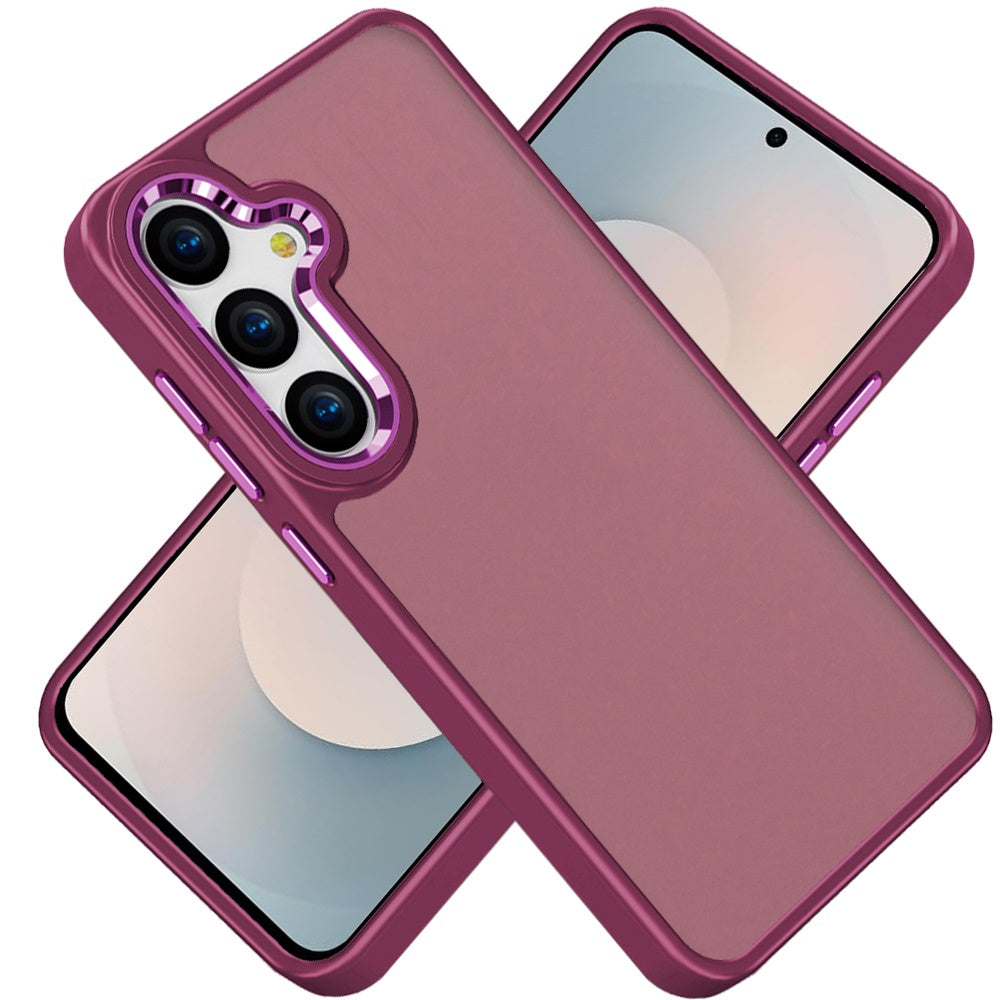 For Samsung Galaxy S26 Slim Fit Thin Hybrid,Frosted Matte Polished Acrylic Hard PC with TPU Rubber Frame Case Cover