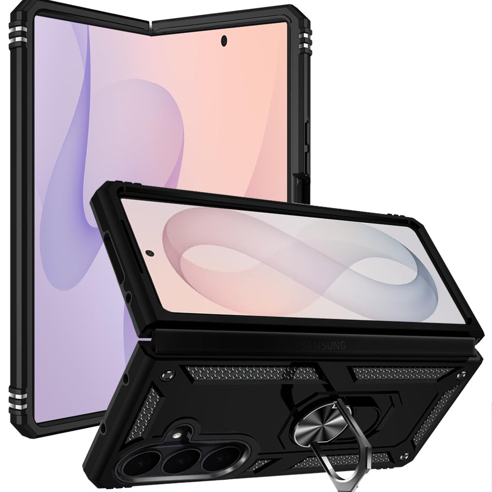 Phone Case for Samsung Galaxy Z Fold 8 Ultra Rotatable Ring Stand Shockproof Hybrid Armor Anti Slip Heavy Duty Fit Magnetic Car Mount Durable Grip Cover