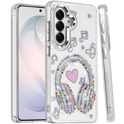 Phone Case for Samsung Galaxy S26 FE /Fan Edition Butterfly Resin Epoxy Diamond Bling Metal Edge Shockproof Hybrid Luxury Protective Durable Stylish Fashion Grip Cover