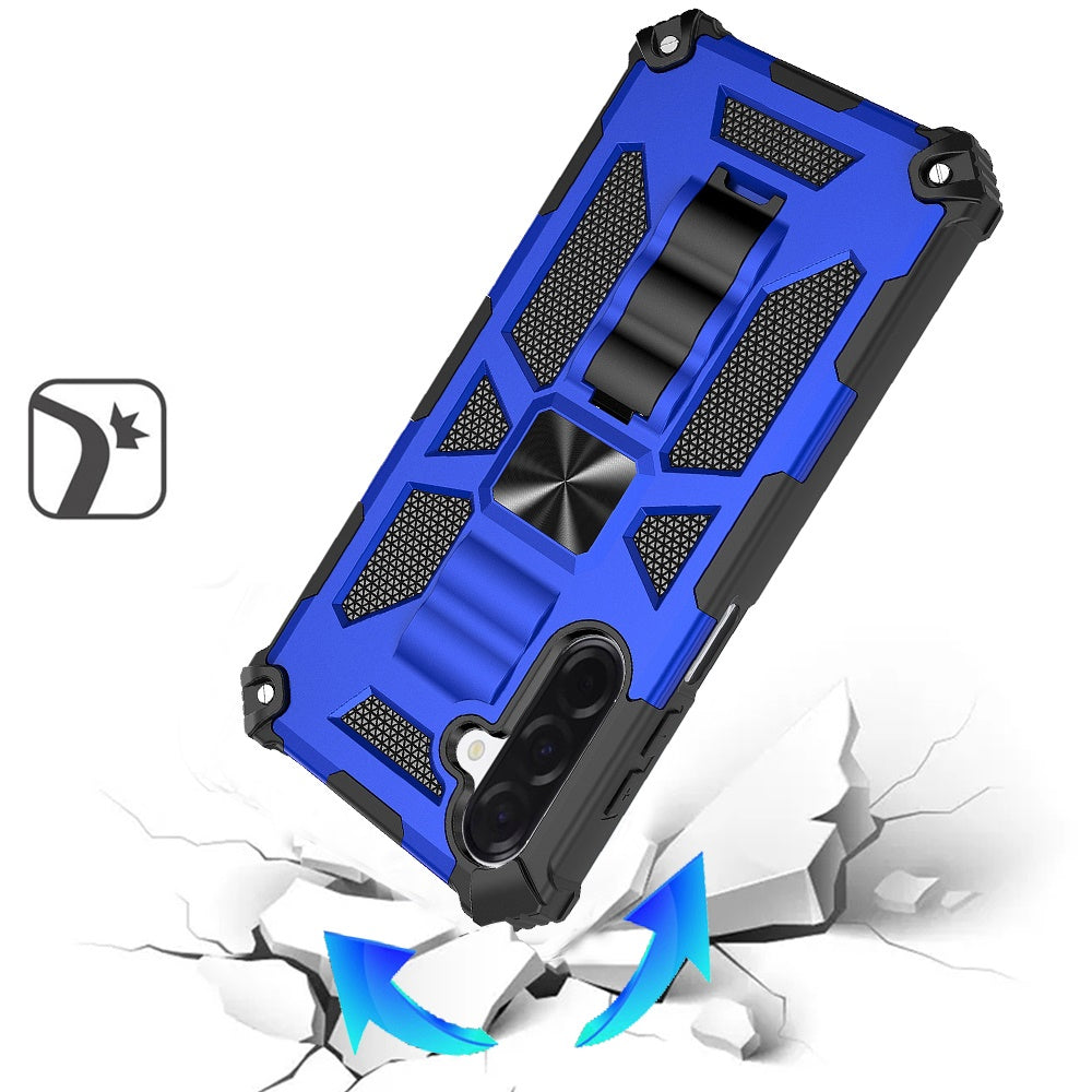 For Samsung Galaxy A17 5G Hybrid Shockproof [Military Grade] Rugged Protective with Magnetic Car Mount & Invisible Stand Case Cover