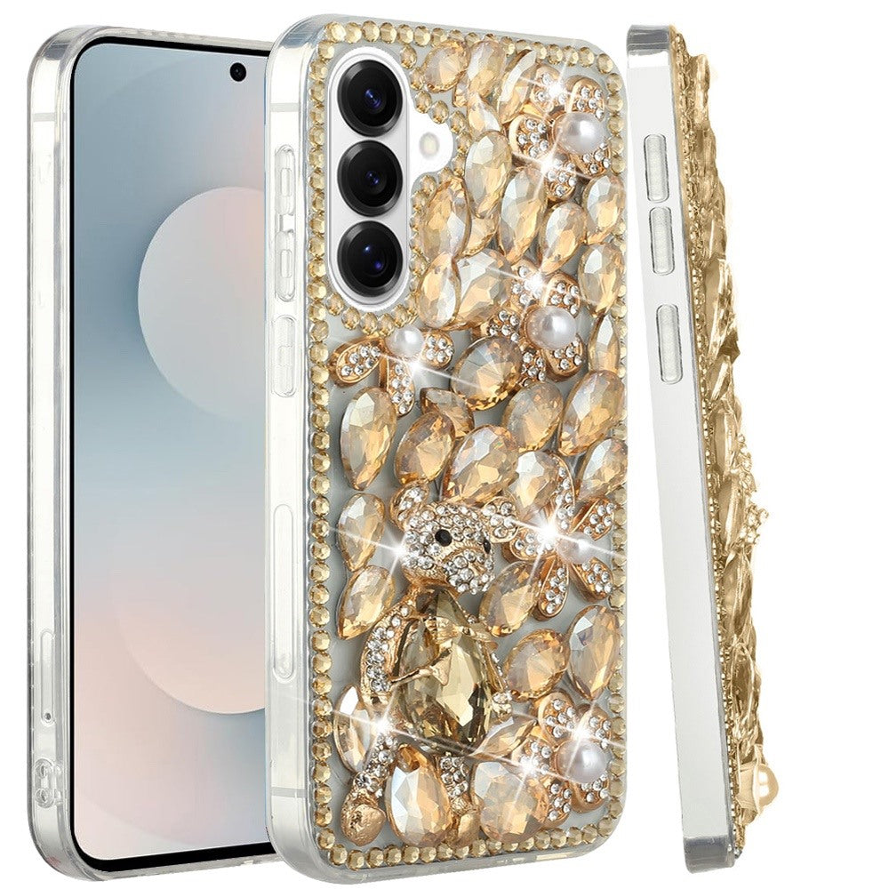 For Samsung Galaxy S26 Bling Crystal 3D Full Diamonds Luxury Sparkle Rhinestone Hybrid Protective Case Cover