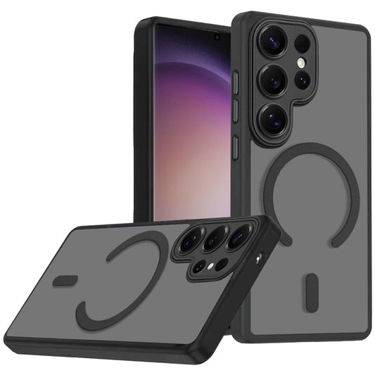 Matte Frosted Magnetic Back Hybrid Hard PC Soft TPU Camera Protection Slim Shock Absorbing Anti Fingerprint