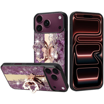 Phone Case for Apple iPhone 18 Pro Diamond 3D Fashion Floral Glitter Engraved Luxury Bling Hybrid Shockproof Chrome Edge Protective Grip Cover