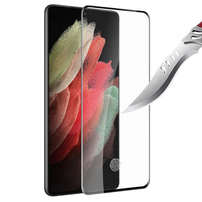 For Samsung Galaxy S22 Tempered Glass Screen Protector Designed Fingerprint Unlocking 3D Curved Edge Glass Full coverage Protector Clear Black